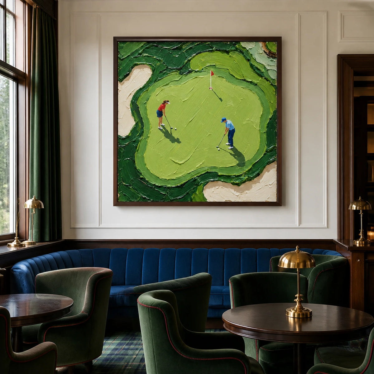 sunday on the green displayed in a golf club lounge