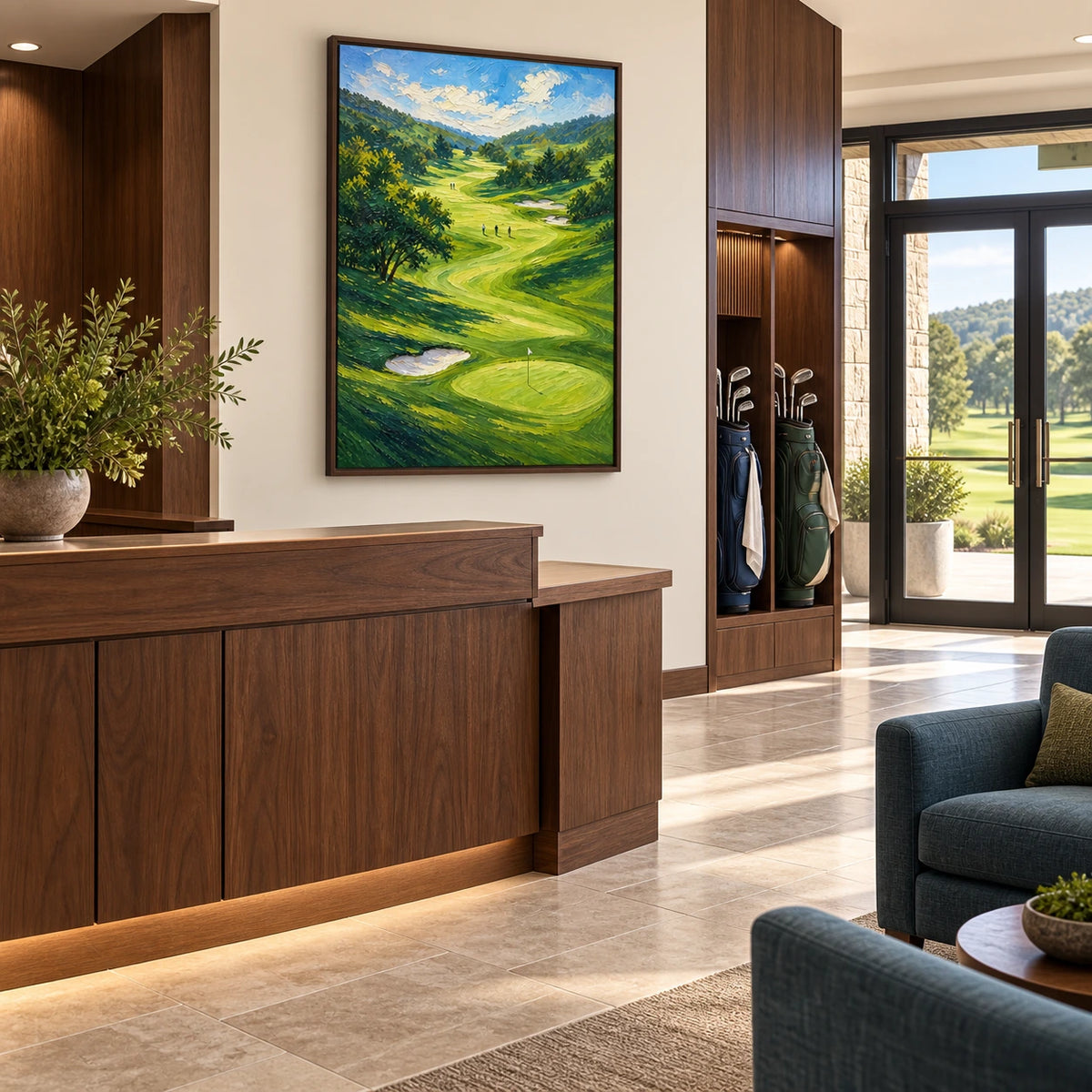 green valley fairways displayed in a golf club reception