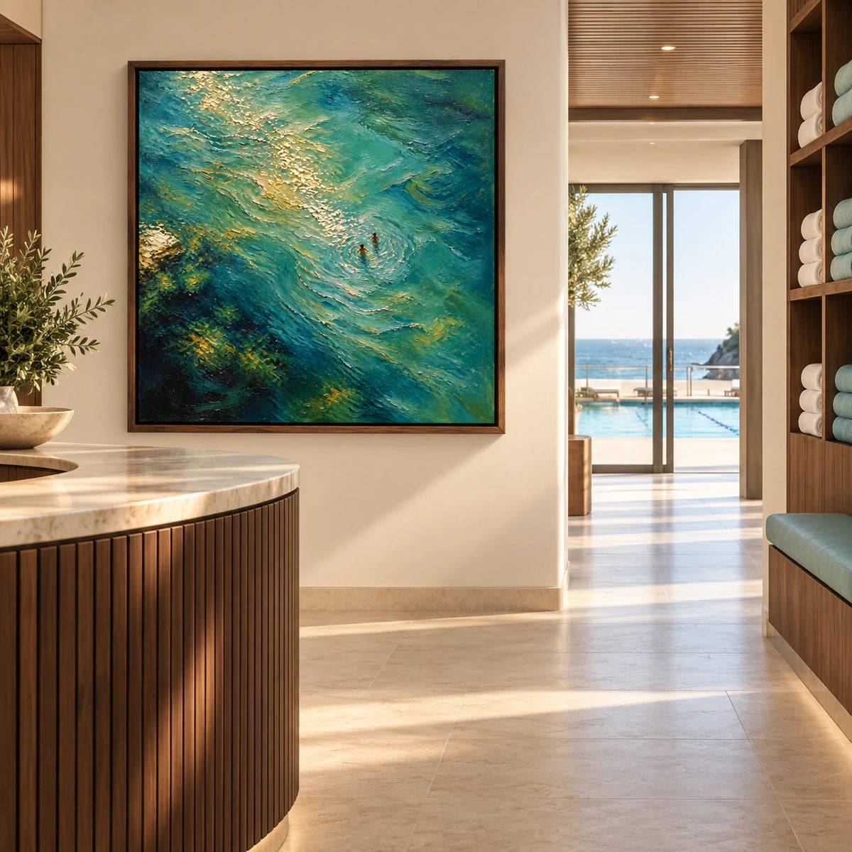 coastal current displayed in a coastal swim club reception