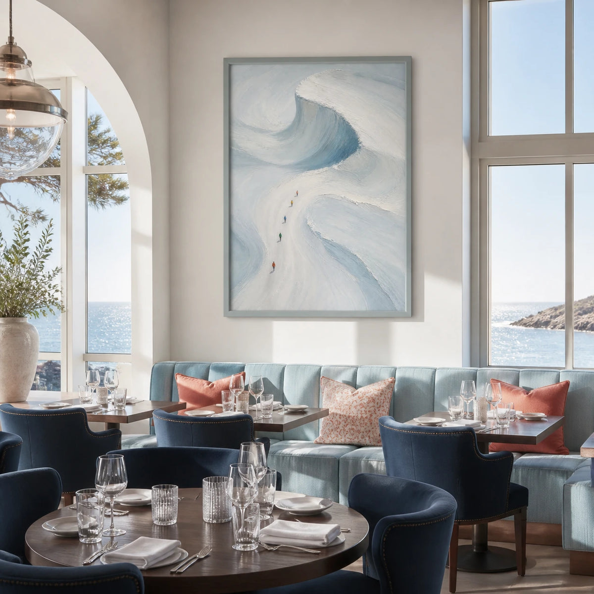 Hand-Painted Artwork | Beneath the Tidal Crest [noon:room:Coastal dining]