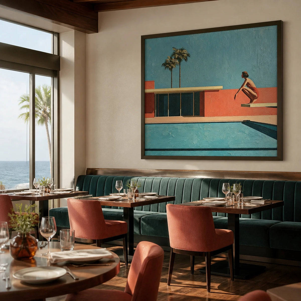 poolside horizon displayed in a coastal dining